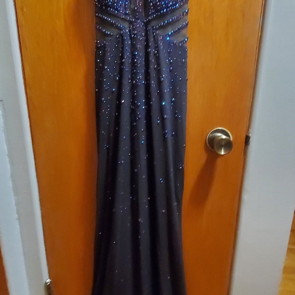 Ellie Wilde plum prom dress